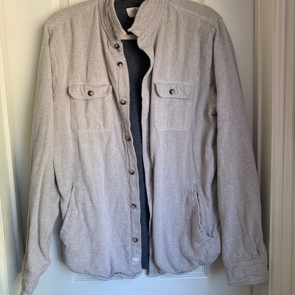 Marine Layer Light Beige Snap-Front Field Jacket